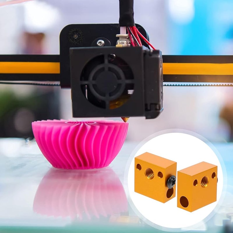 Aluminum Heater Block Hot End Extruder Nozzle 3D Printer Accessory 2PCS - Image 2